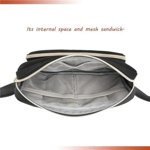 New Unisex Bum Hip Belt Waist Bag black - Picture 2 of 7